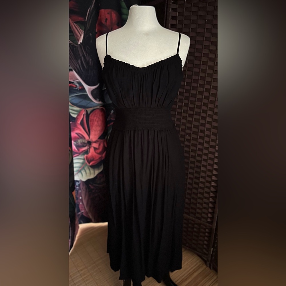 Old Navy Black Midi Dress with Pockets